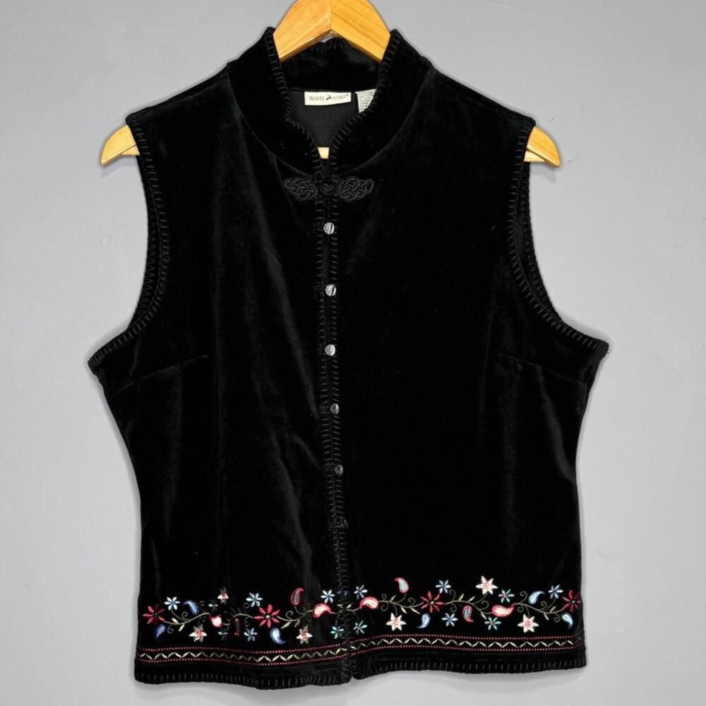 Vintage White Stag Substitute Teacher Black Velvet Vest Size: 12/14